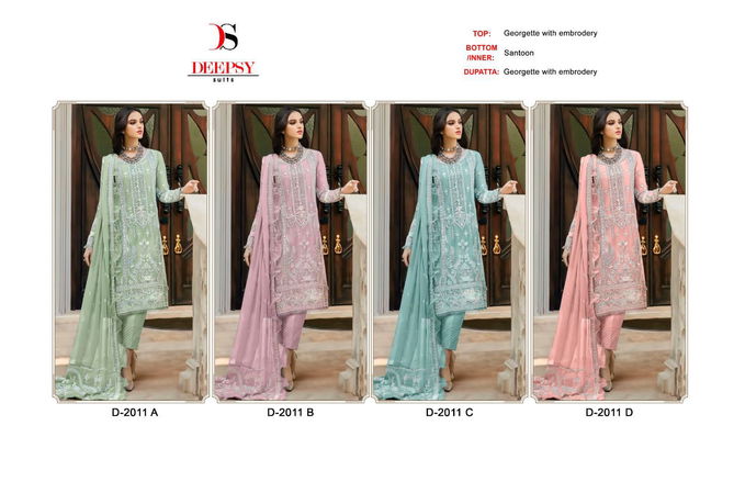 D 2011 By Deepsy Suits Georgette Pakistani Suits Catalog